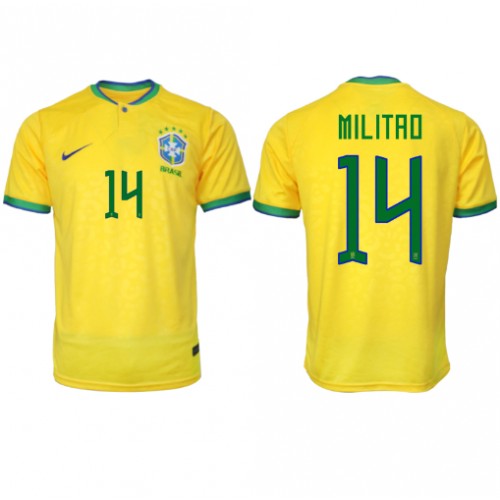 Pánský Fotbalový dres Brazílie Eder Militao #14 MS 2022 Domácí Krátký Rukáv